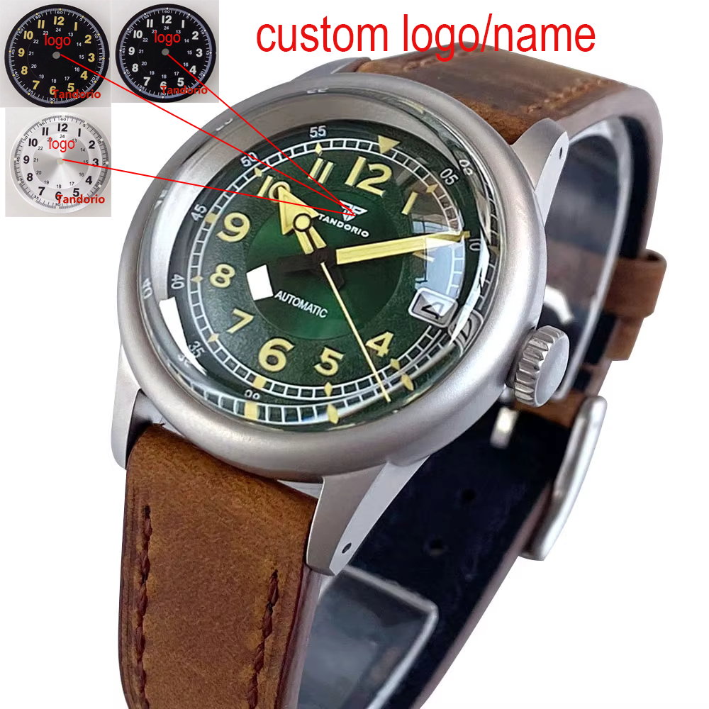 Automatic Pilot Watch - Custom New 36mm Double Domed Sapphire