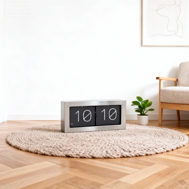 Table Watch Luxury - Metal Silver Flip Clock Large Table