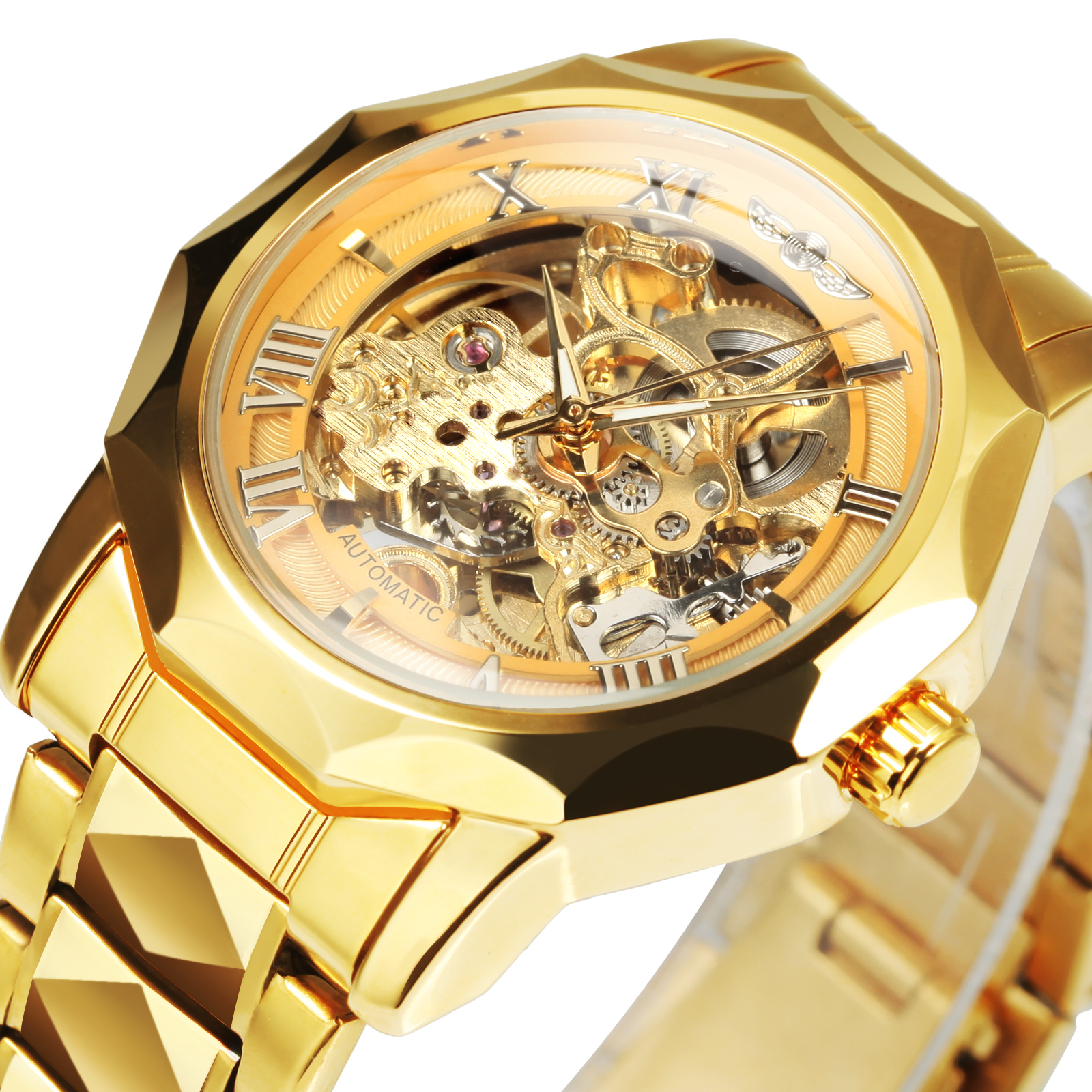 Luxury Watch Straps - WINNER Luxury Dodecagon Skeleton Automatic Mechanical