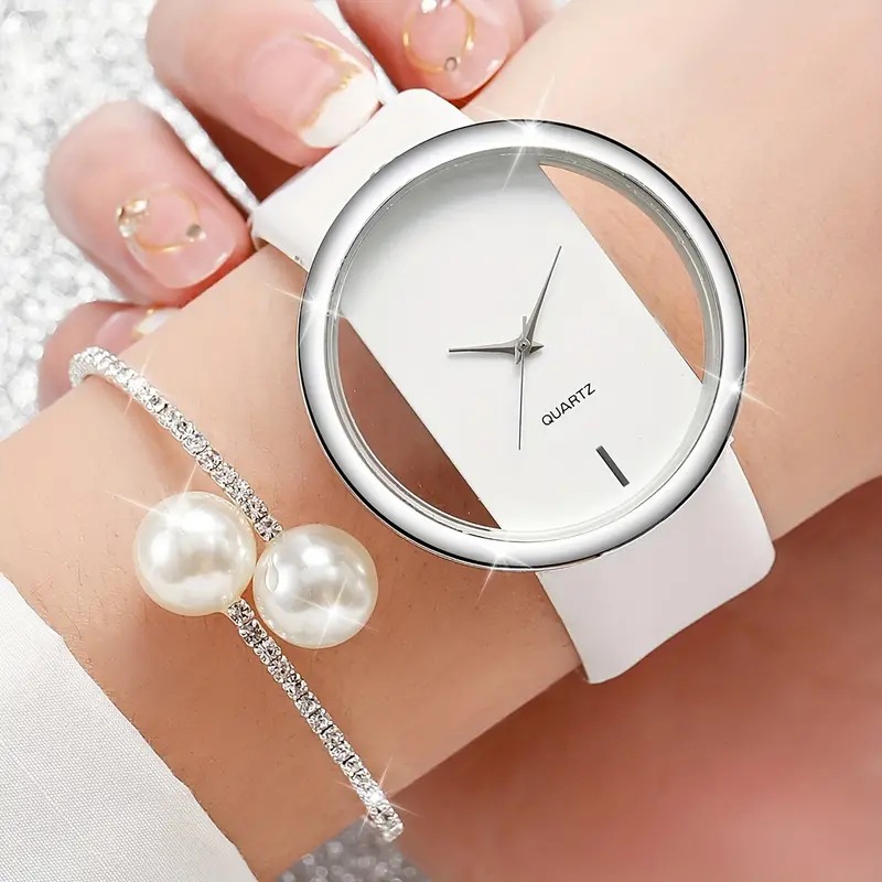2pcs Fashion White Simple Watc - Luxury Watch White recensione e prezzo