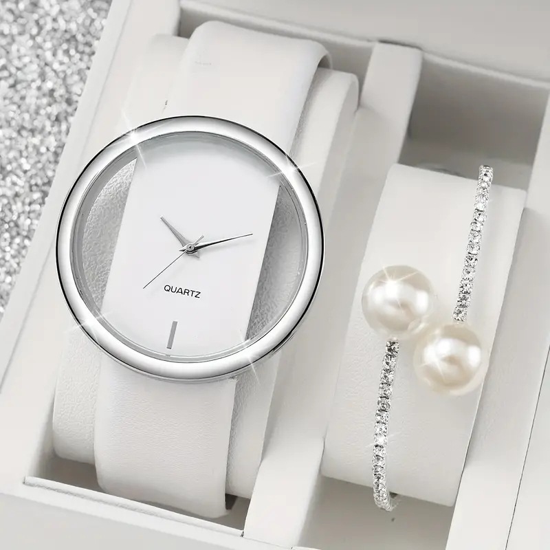 2pcs Fashion White Simple Watc - Luxury Watch White recensione e prezzo