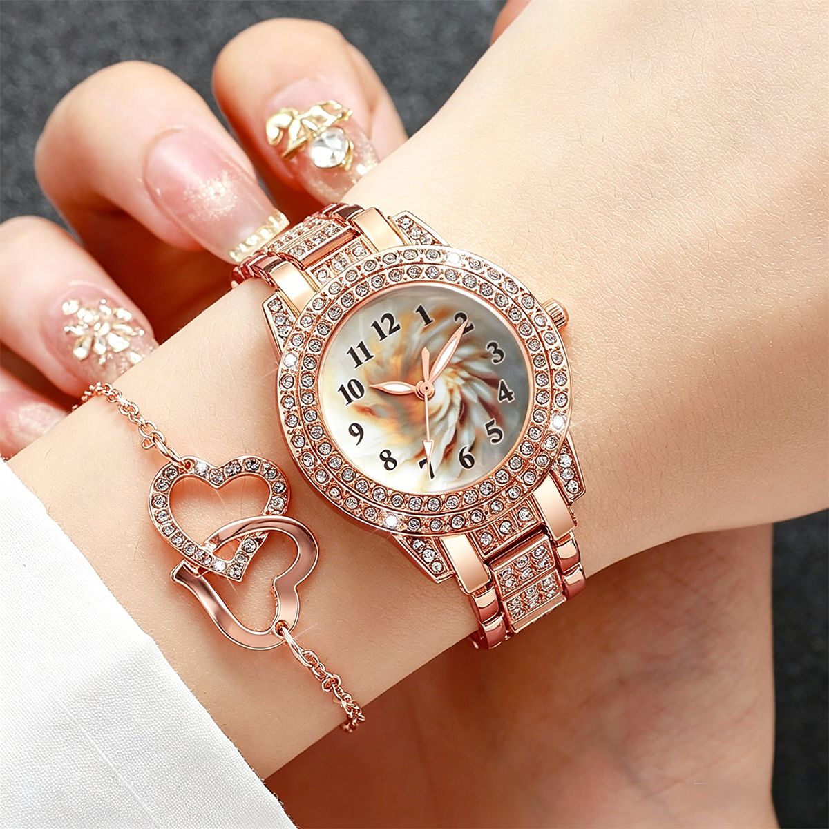 6PCS Luxury Rhinestone Women Q - Luxury Watch Kit recensione e prezzo
