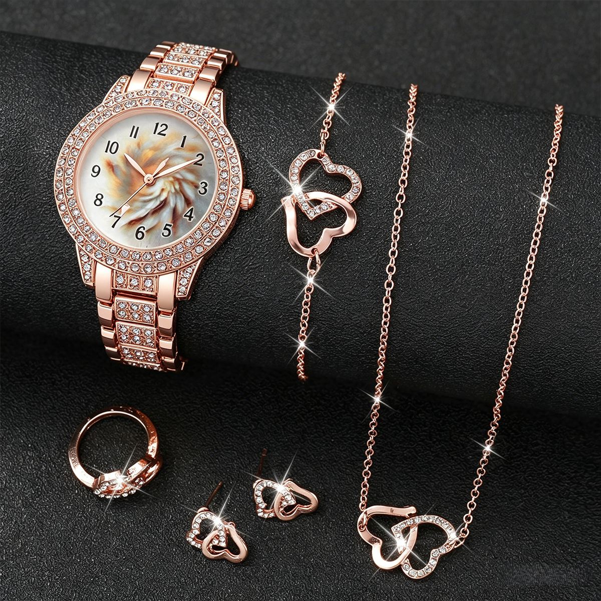 6PCS Luxury Rhinestone Women Q - Luxury Watch Kit recensione e prezzo