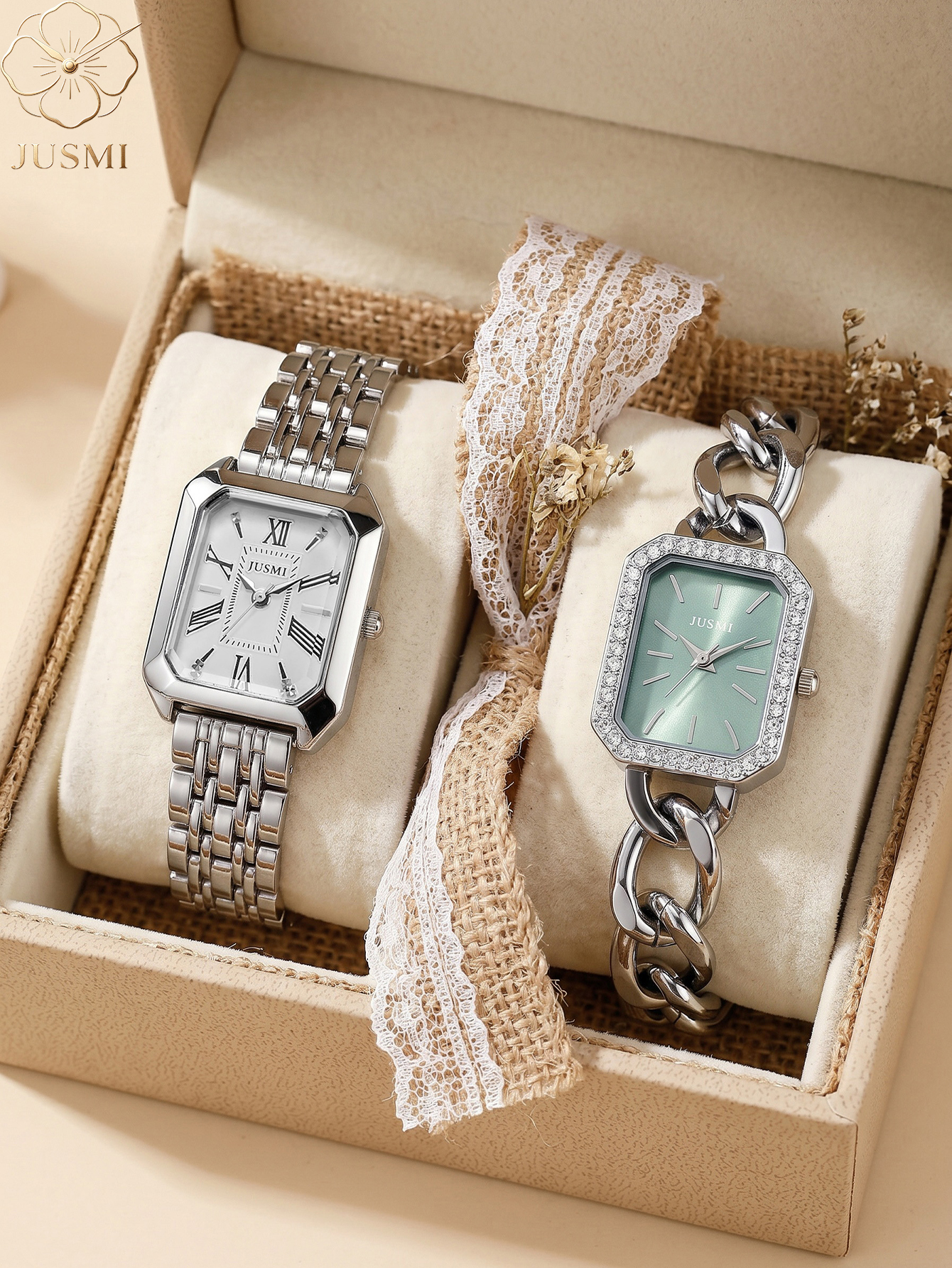 1pcs/set JUSMI Women's Square  - Luxury Watch Kit recensione e prezzo
