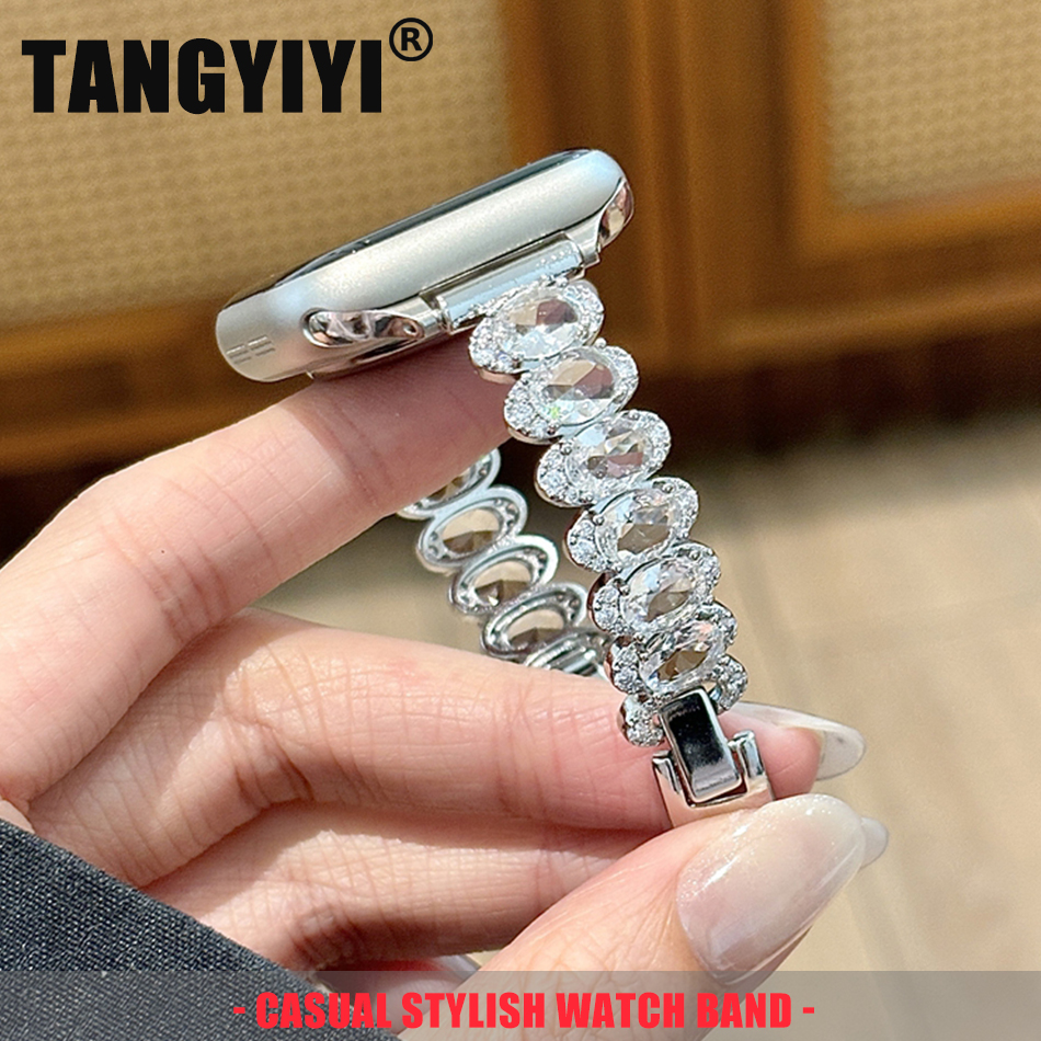 Luxury Oval Full Diamond Brace - Luxury Watch Apple Bands recensione e prezzo