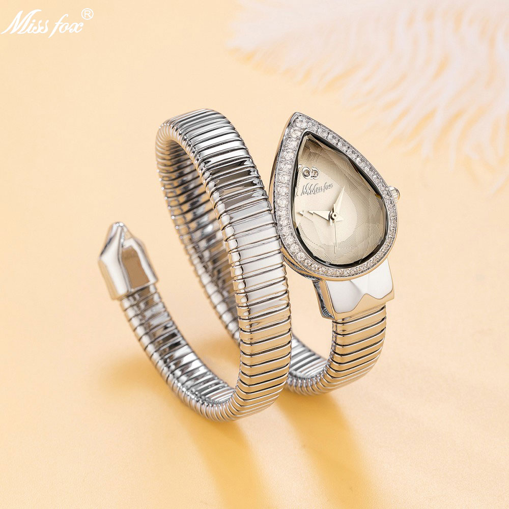MISSFOX Snake Shape Diamond Wa - Luxury Watch White recensione e prezzo