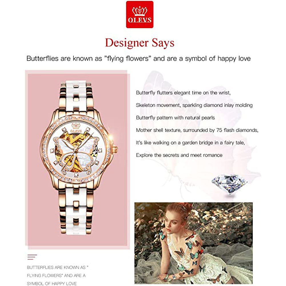 OLEVS Women's Automatic Watche - Luxury Watch White recensione e prezzo