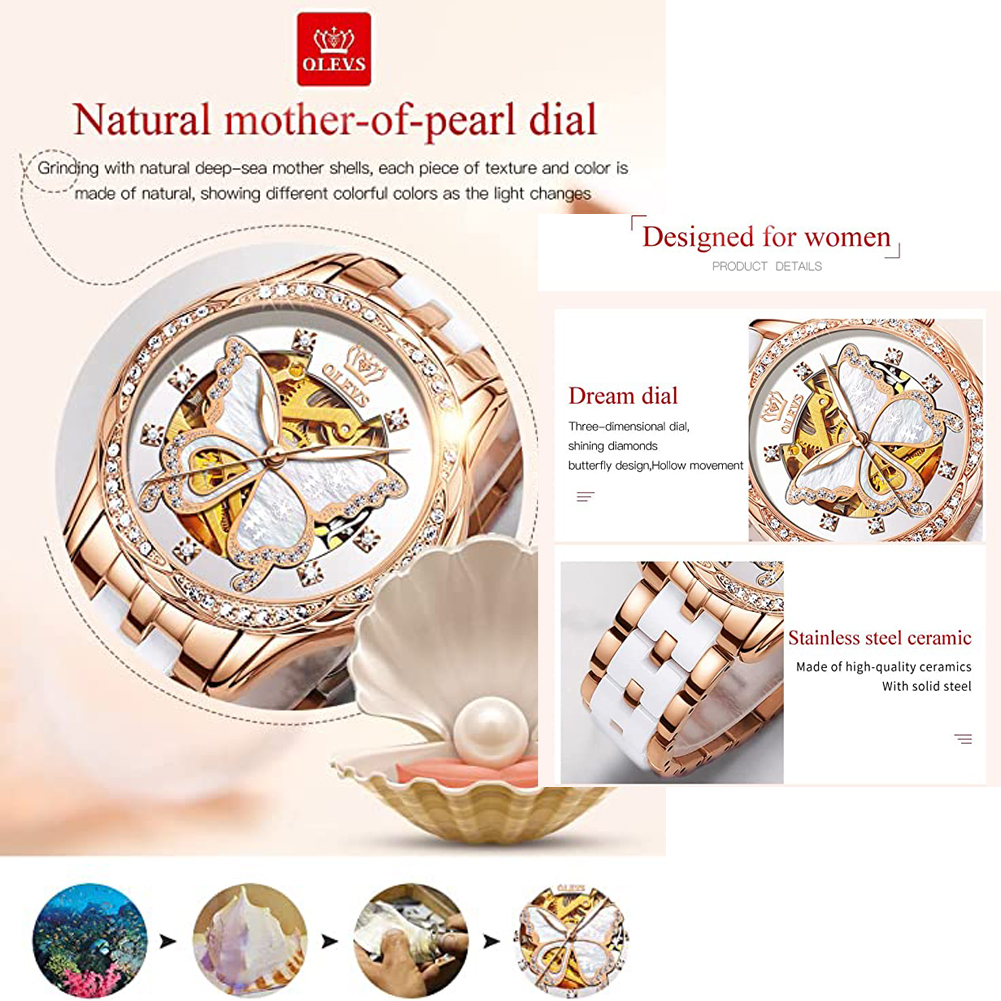 OLEVS Women's Automatic Watche - Luxury Watch White recensione e prezzo